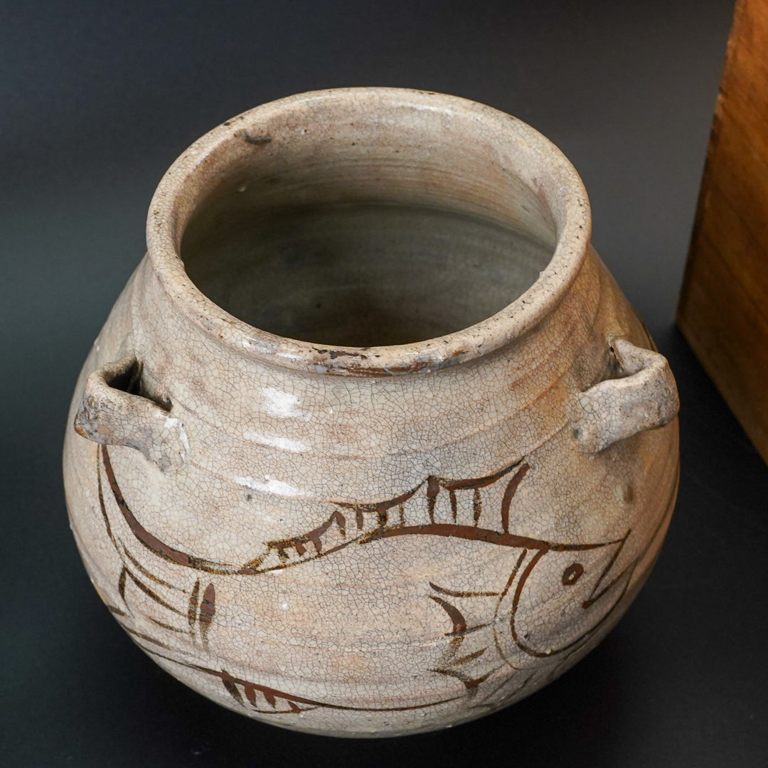 魚絵水指
