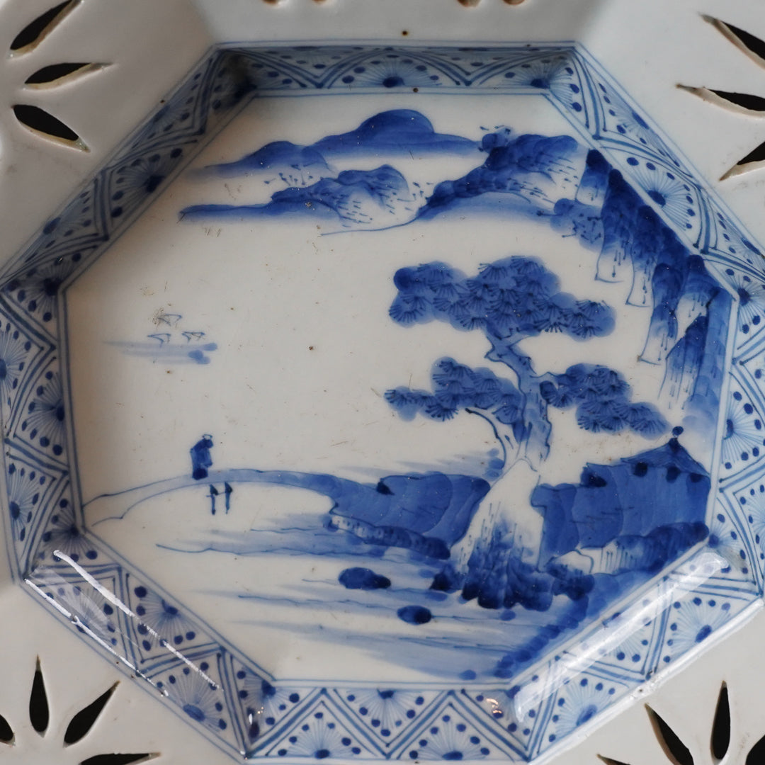 古伊万里 染付八角皿
