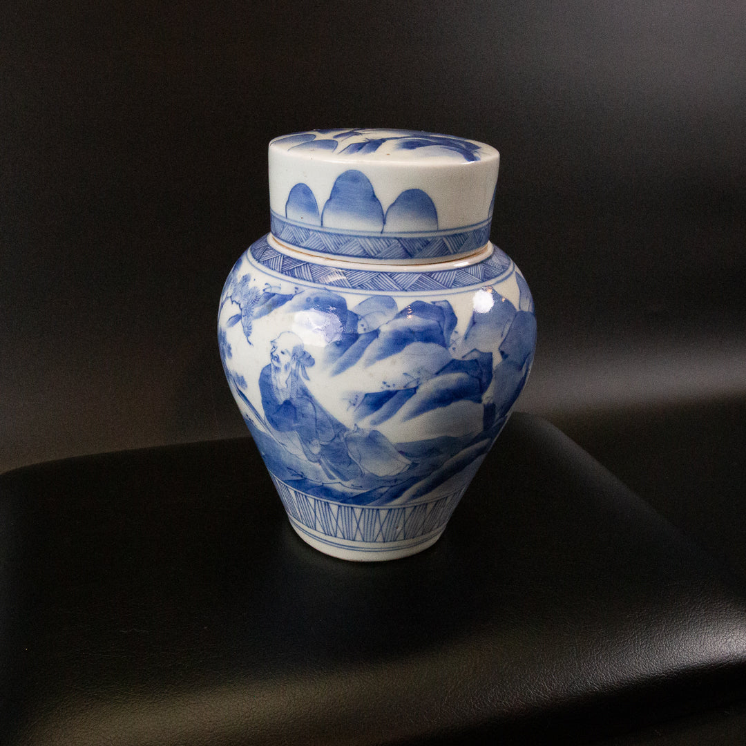 古伊万里 染付山水文 茶壺