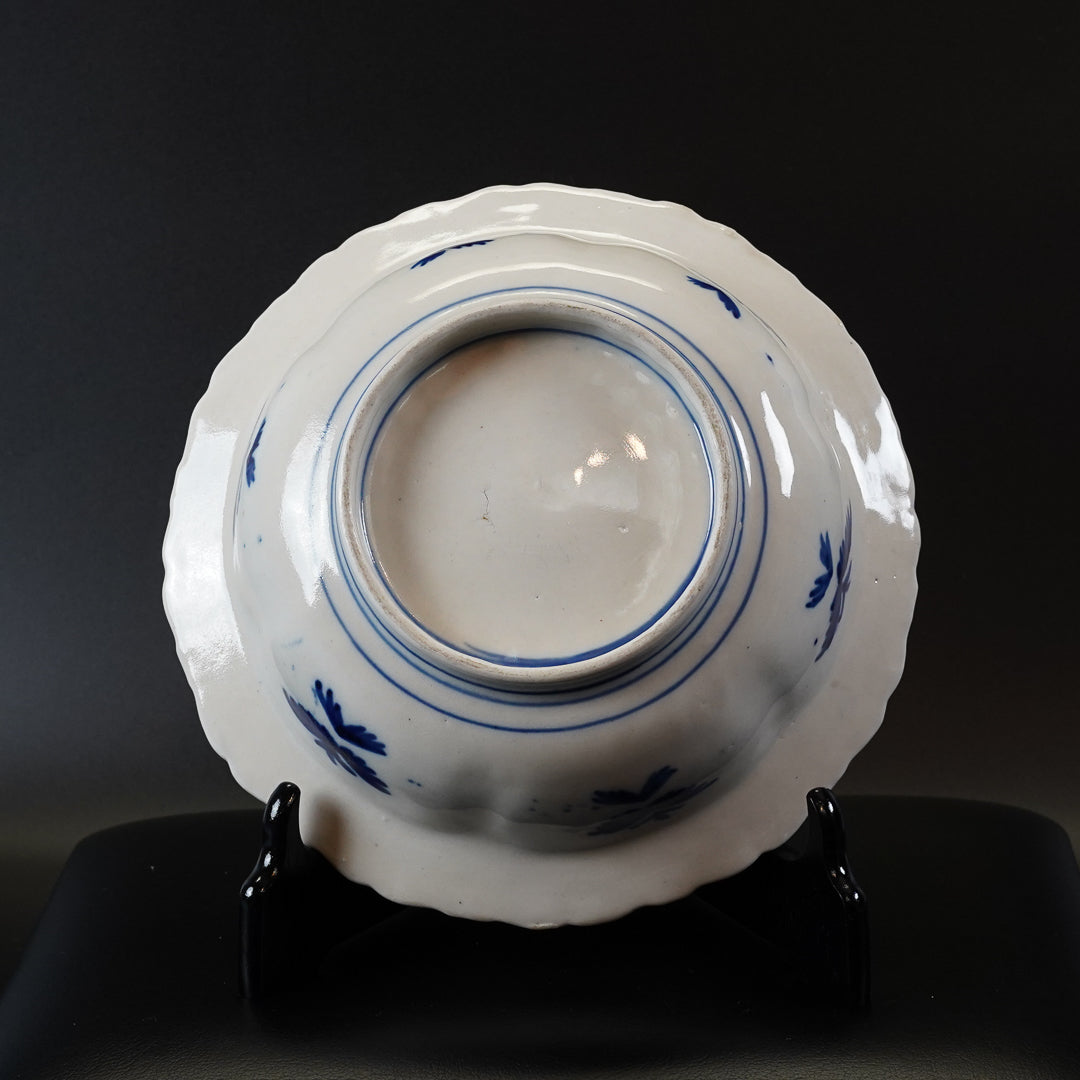 古伊万里 色絵牡丹文 八寸皿 三枚組