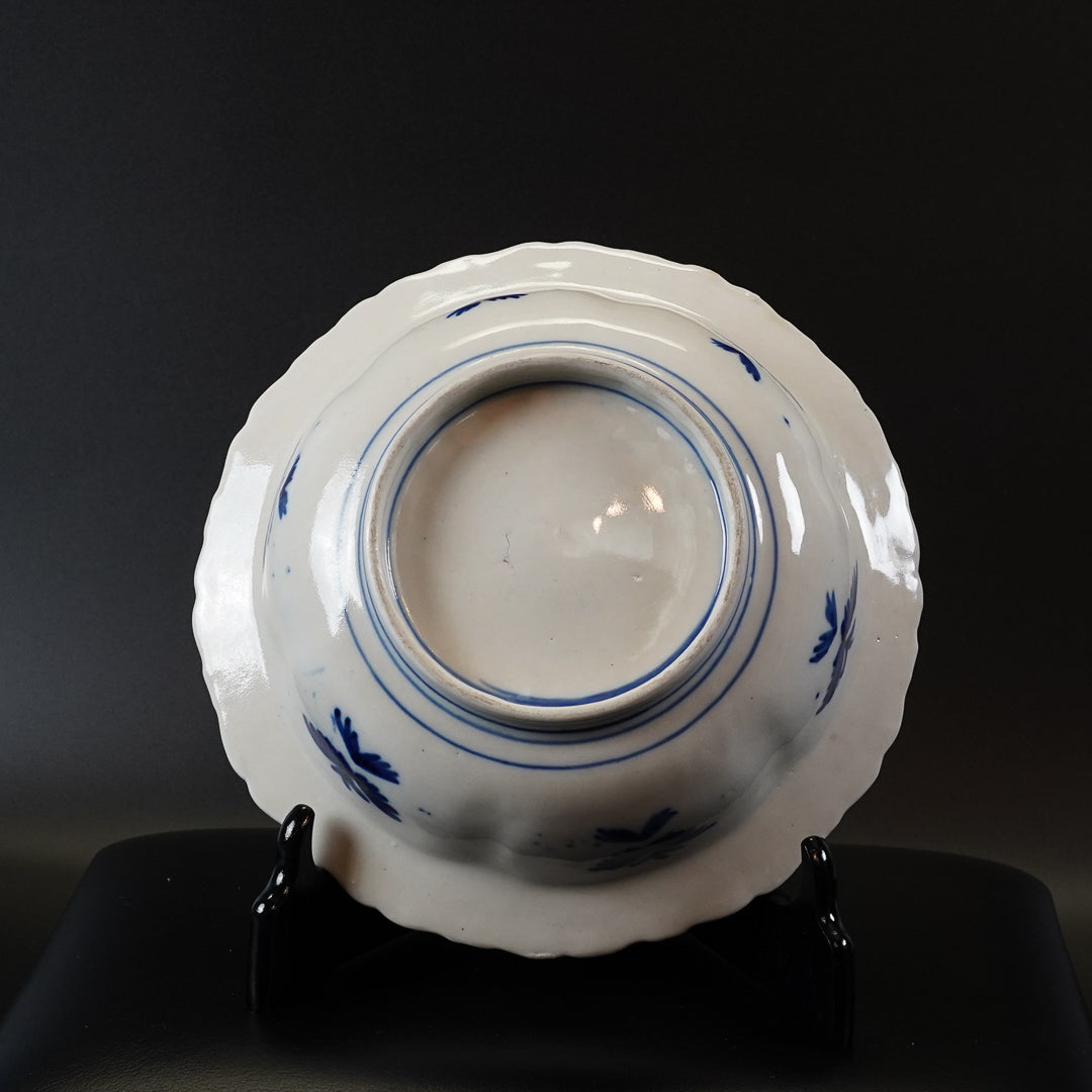 古伊万里 色絵牡丹文 八寸皿 三枚組