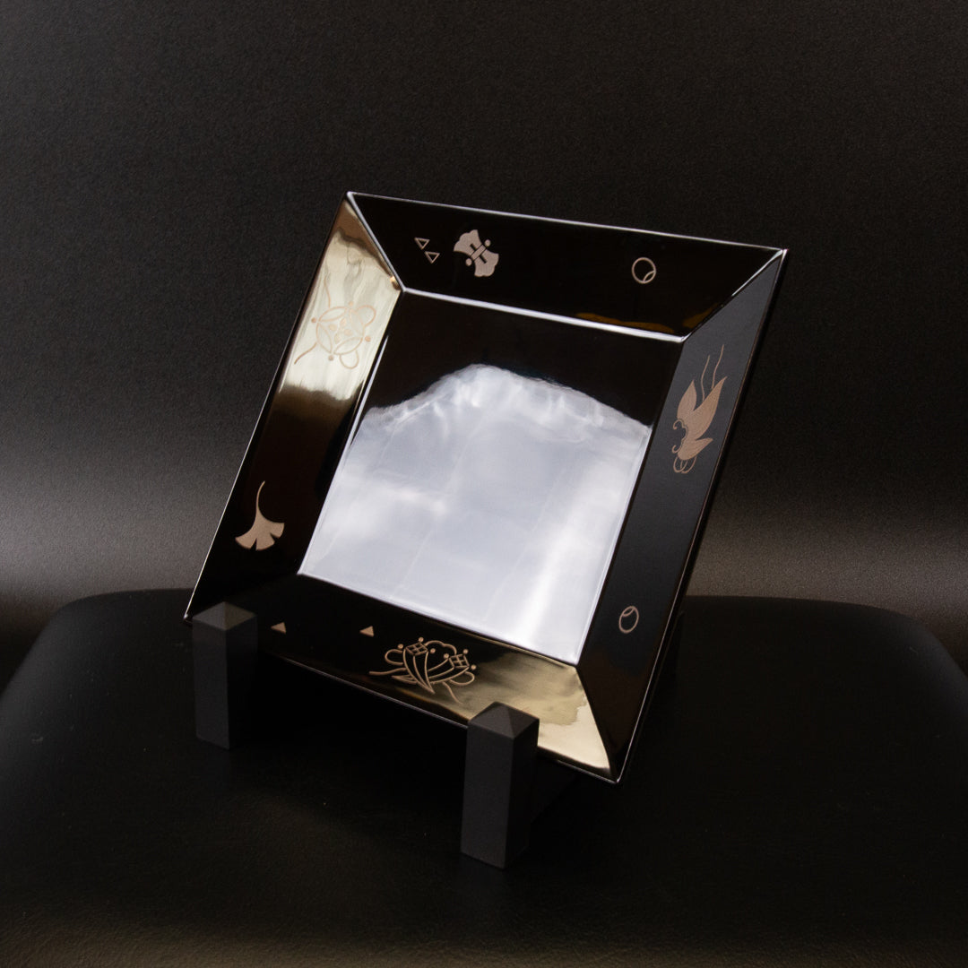 坂一男・静峰(大家義男)共作 輪島塗 四方盆