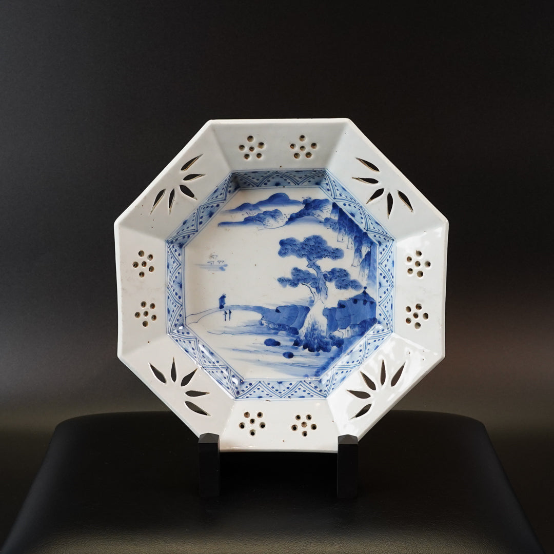 古伊万里 染付八角皿