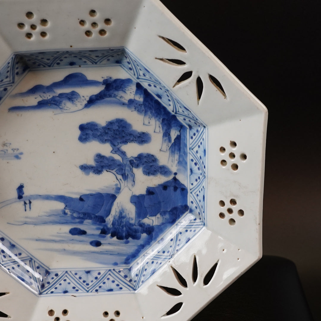 古伊万里 染付八角皿