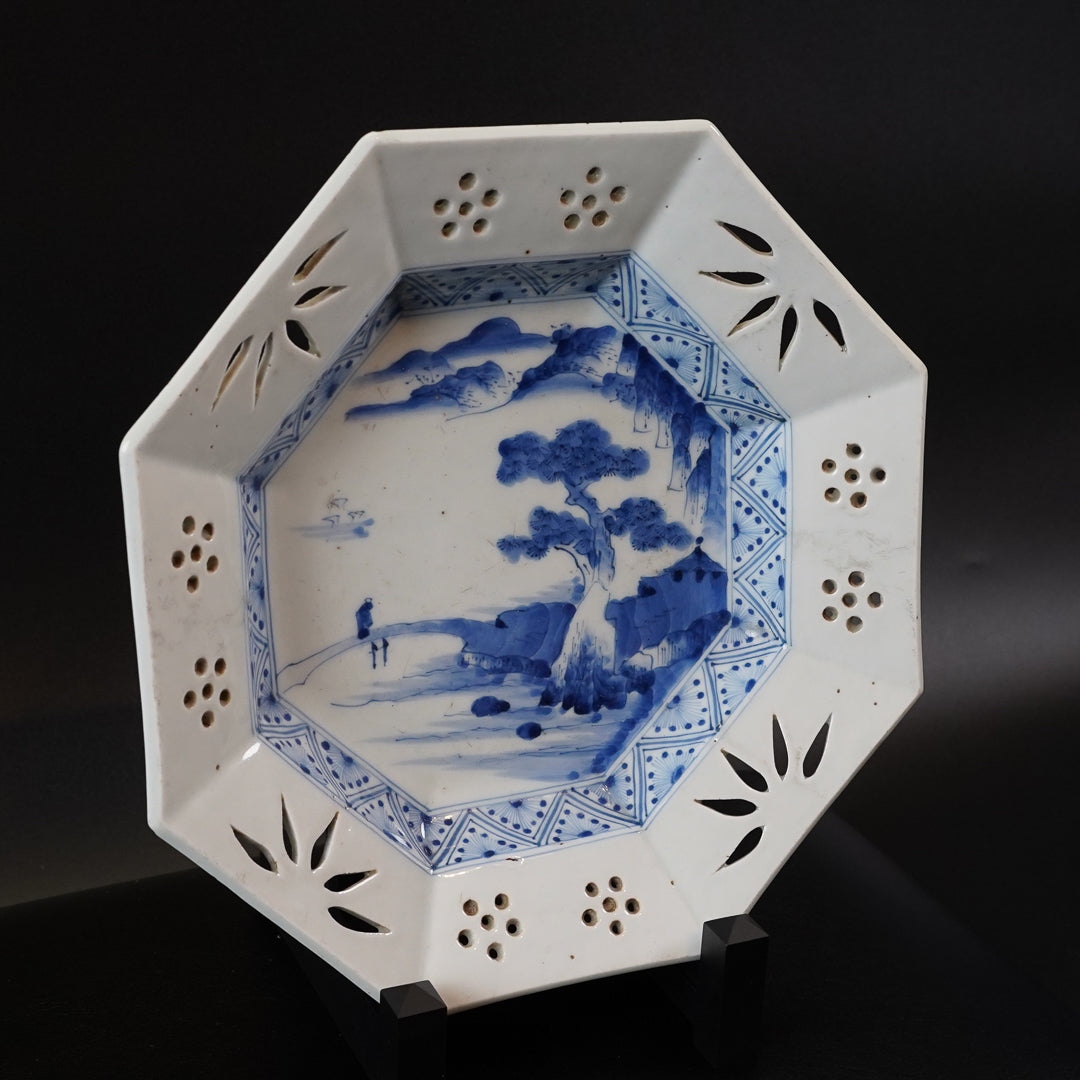 古伊万里 染付八角皿