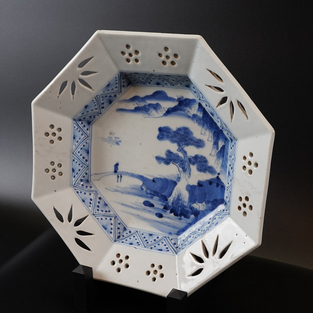 古伊万里 染付八角皿