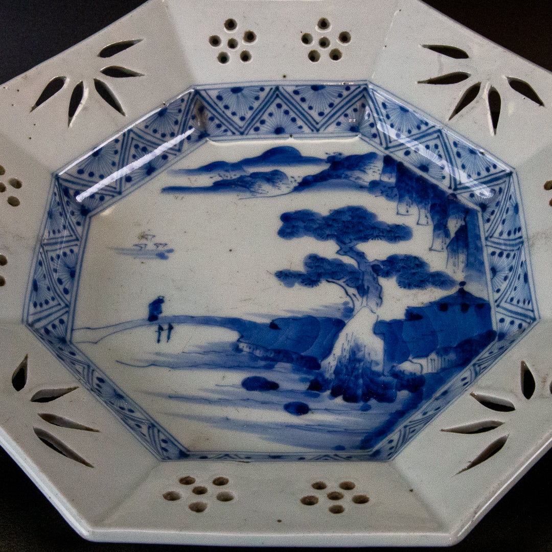古伊万里 染付八角皿