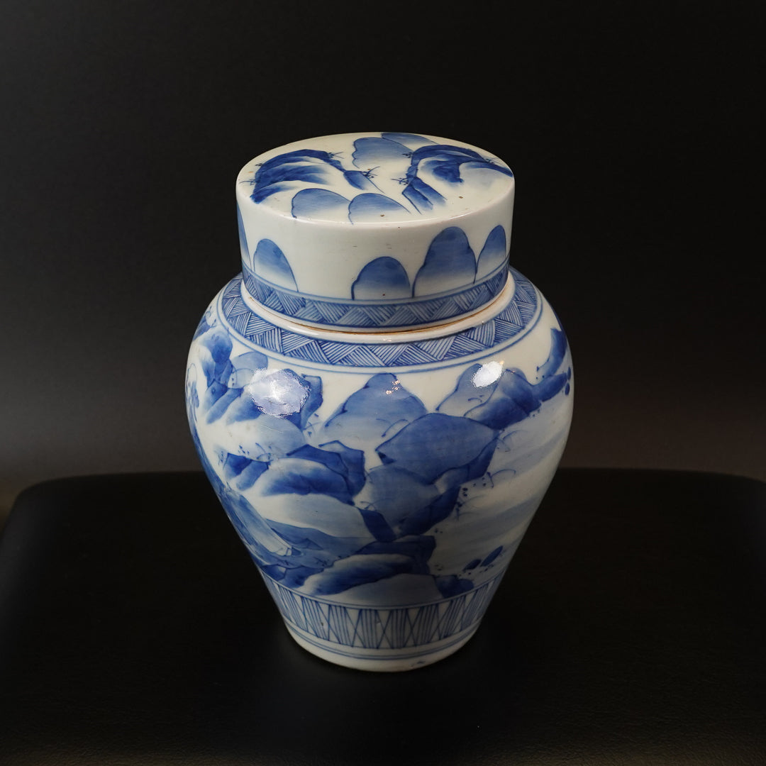 古伊万里 染付山水文 茶壺