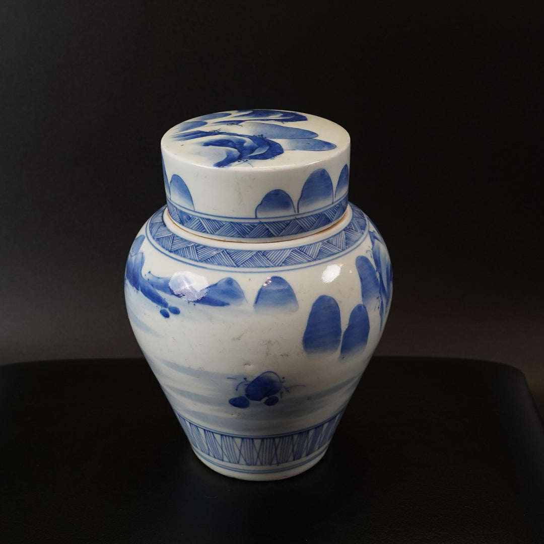 古伊万里 染付山水文 茶壺