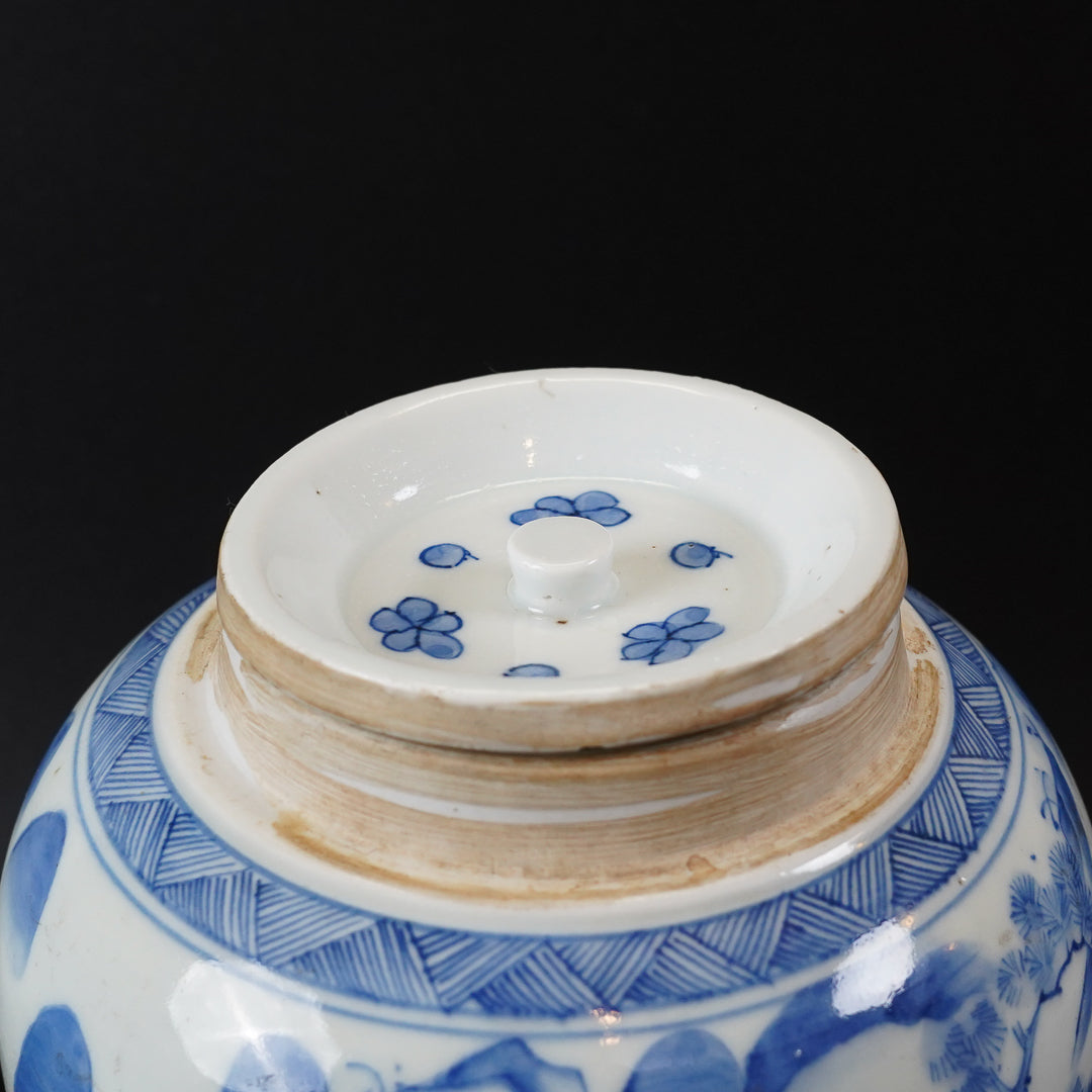 古伊万里 染付山水文 茶壺